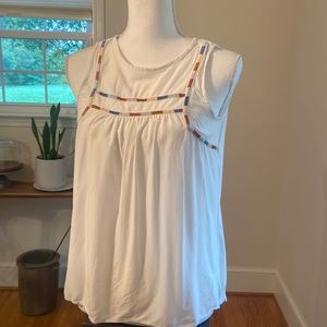 The Loft baby doll tank top with square trim